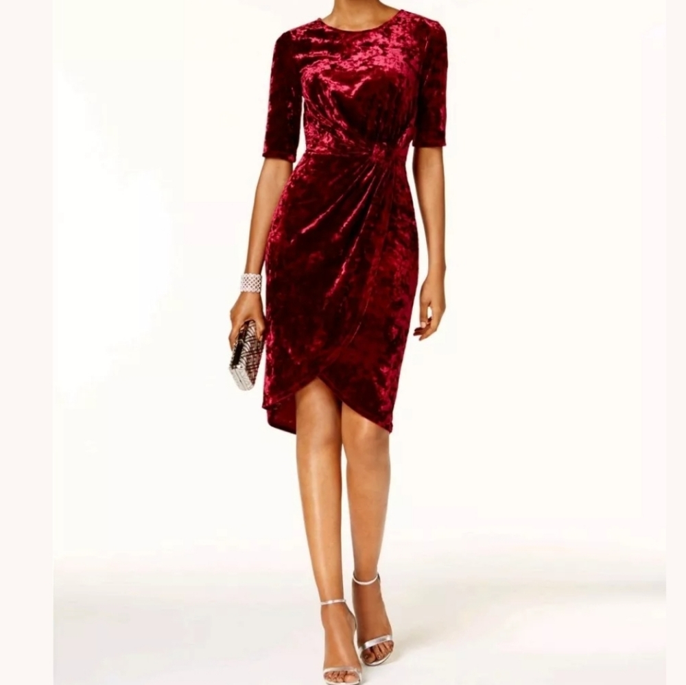 NWT Ivanka Trump Velvet Faux Wrap Dress